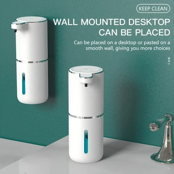 380Ml Touchless Sensor Automatic Soap Dispenser Wall Mounted Rechargeable Lithium Battery Usb Charging Modern Black Design Suitable For Bathroom And K