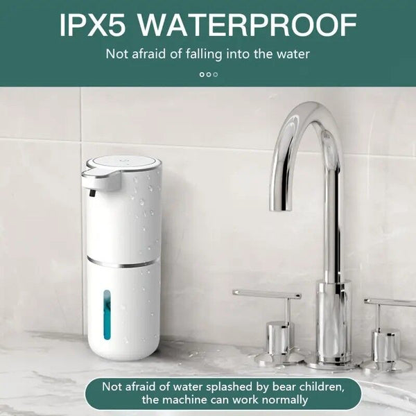 380Ml Touchless Sensor Automatic Soap Dispenser Wall Mounted Rechargeable Lithium Battery Usb Charging Modern Black Design Suitable For Bathroom And K