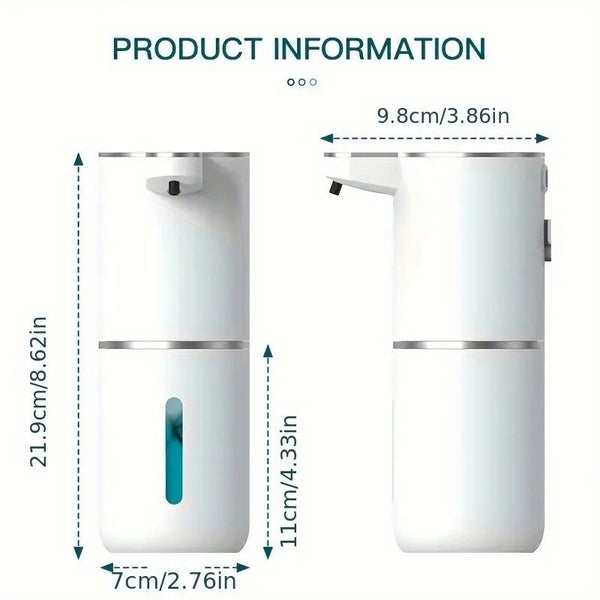 380Ml Touchless Sensor Automatic Soap Dispenser Wall Mounted Rechargeable Lithium Battery Usb Charging Modern Black Design Suitable For Bathroom And K