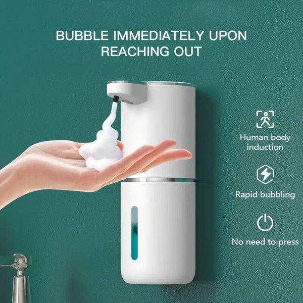 380Ml Touchless Sensor Automatic Soap Dispenser Wall Mounted Rechargeable Lithium Battery Usb Charging Modern Black Design Suitable For Bathroom And K
