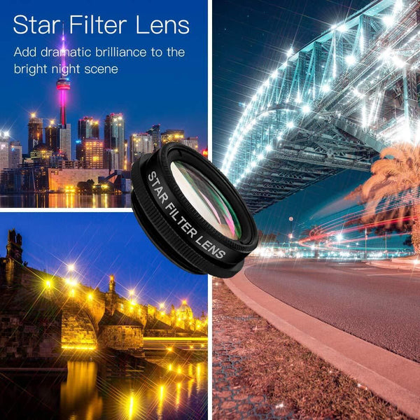 15 In 1 Kit With Multiple Special Effects Functions Compatible Iphone And Android Smartphones. Includes: 198 Fisheye 0.63X Wide Angle 15X Macro 2X Tel