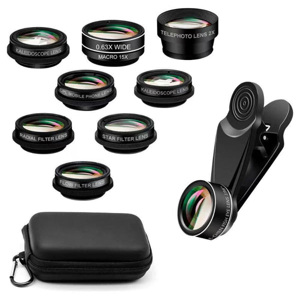 15 In 1 Kit With Multiple Special Effects Functions Compatible Iphone And Android Smartphones. Includes: 198 Fisheye 0.63X Wide Angle 15X Macro 2X Tel