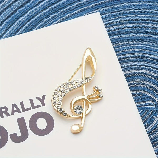 Lively Musical Note Brooch 5.8Cm Gilded Movement An Artistic Verse In Everyday Wear Brooches
