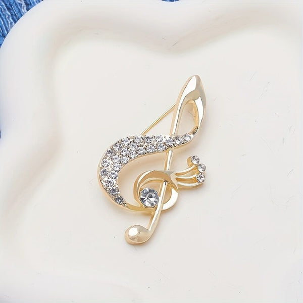 Lively Musical Note Brooch 5.8Cm Gilded Movement An Artistic Verse In Everyday Wear Brooches