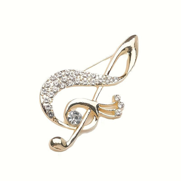 Lively Musical Note Brooch 5.8Cm Gilded Movement An Artistic Verse In Everyday Wear Brooches