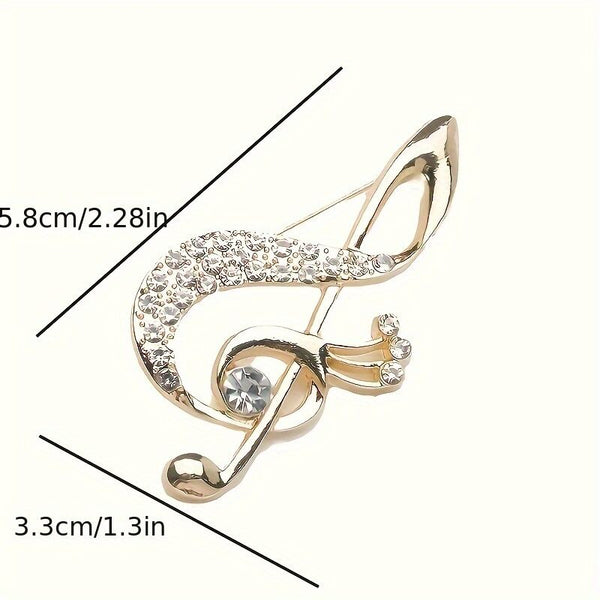 Lively Musical Note Brooch 5.8Cm Gilded Movement An Artistic Verse In Everyday Wear Brooches