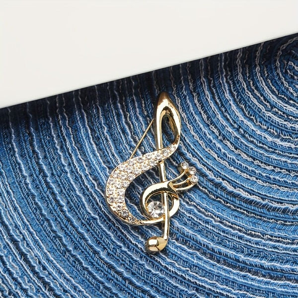 Lively Musical Note Brooch 5.8Cm Gilded Movement An Artistic Verse In Everyday Wear Brooches