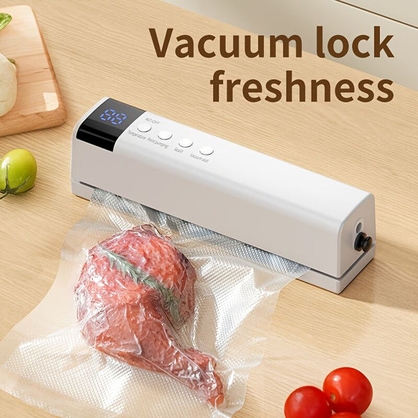 1Pc White Wireless Vacuum Sealer Usb Charging Compact Design One Touch Sealing For Long Lasting Freshness Ideal Home And Outdoor Use Vacuum Sealers