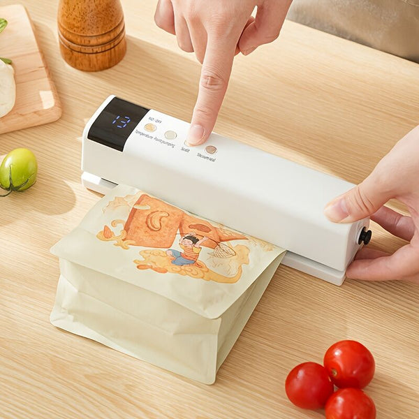 1Pc White Wireless Vacuum Sealer Usb Charging Compact Design One Touch Sealing For Long Lasting Freshness Ideal Home And Outdoor Use Vacuum Sealers