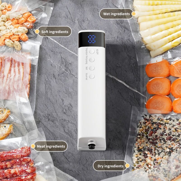 1Pc White Wireless Vacuum Sealer Usb Charging Compact Design One Touch Sealing For Long Lasting Freshness Ideal Home And Outdoor Use Vacuum Sealers