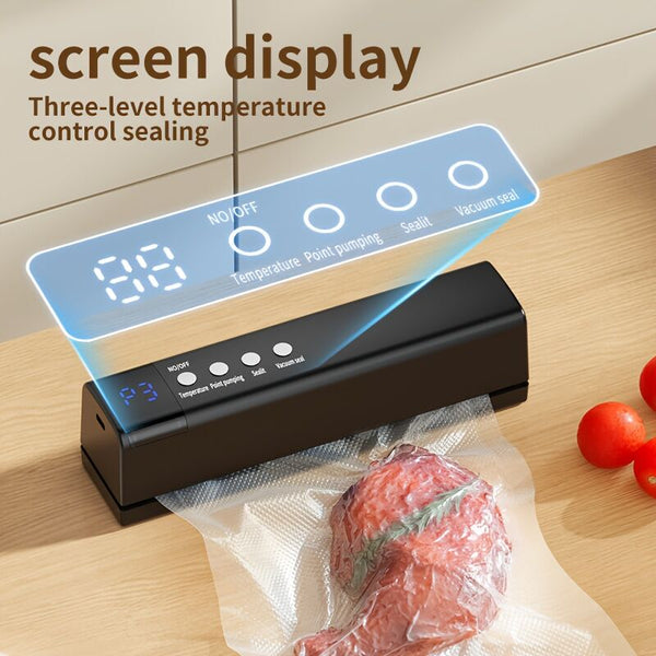 1Pc Black Wireless Vacuum Sealer Usb Charging Compact Design One Touch Sealing For Long Lasting Freshness Ideal Home And Outdoor Use Vacuum Sealers