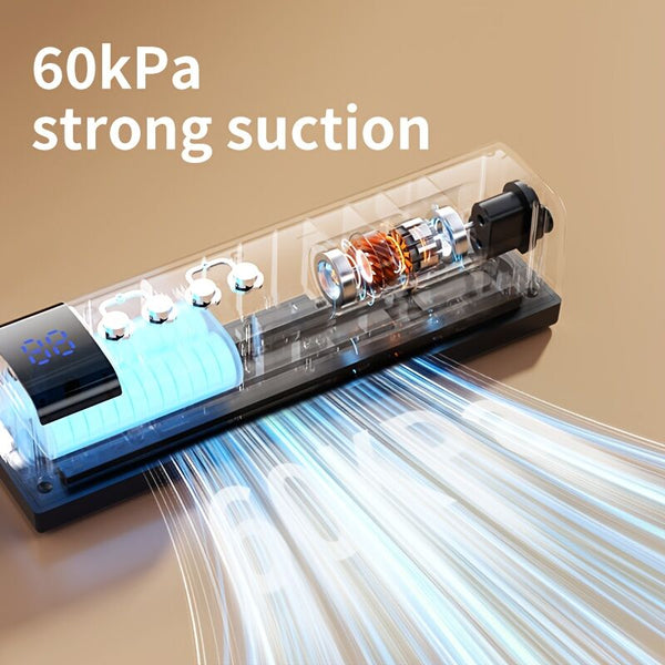 1Pc Black Wireless Vacuum Sealer Usb Charging Compact Design One Touch Sealing For Long Lasting Freshness Ideal Home And Outdoor Use Vacuum Sealers