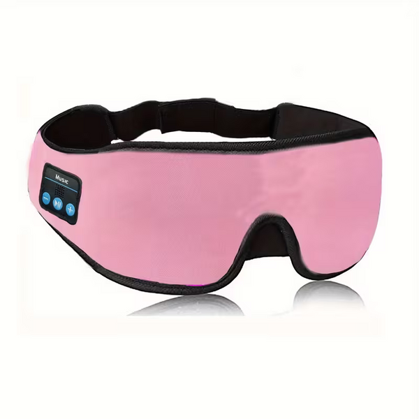 3D Wireless Sleep Mask Bluetooth Headphones Travel Aid Soft Ear Pads Pink Eye Masks