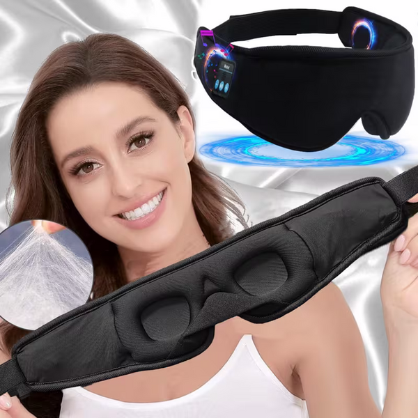 3D Wireless Sleep Mask Bluetooth Headphones Travel Aid Soft Ear Pads Pink Eye Masks