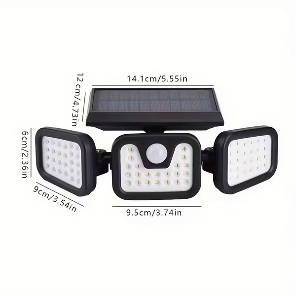 2 Pcs Set 74 Led Solar Sensor Lights With Motion Sensors 3 Level Brightness Mode Outdoor Wall Suitable For Front Doors Courtyards Garages And Terraces