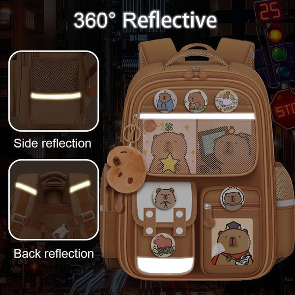 Cute Capybara Backpack With Chic Case And More Pins Ita Bag Cartoon Laptop Travel Utility Funny Going Out Casual Khaki Small Backpacks & Bags