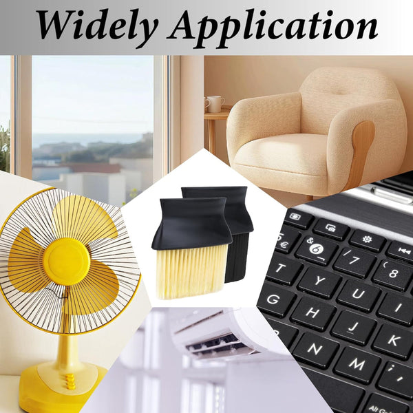 Yellow & Black Car Detailing Brush Set (2 Pack) Soft Bristle Dust Cleaners For Air Vents Dashboard Home Use Car Cleaning Tools