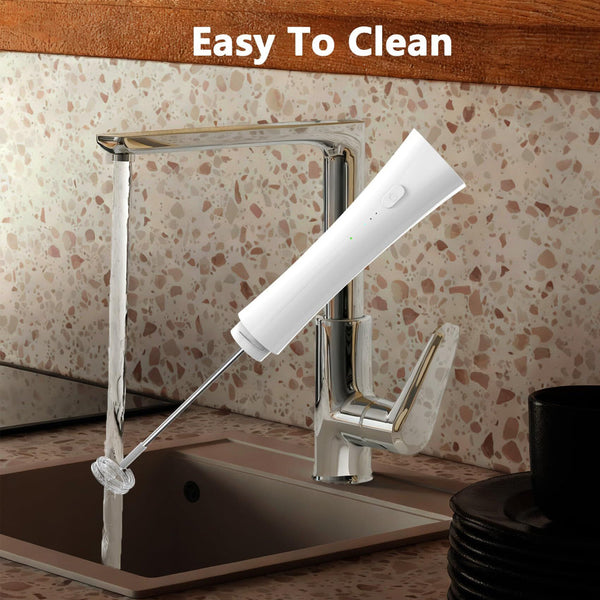 White Hands Free Milk Frother A 2000Mah Rechargeable Coffee & Drink Mixer For Latte Cappuccino Matcha More | Perfect Home Office Travel Milk Frothers