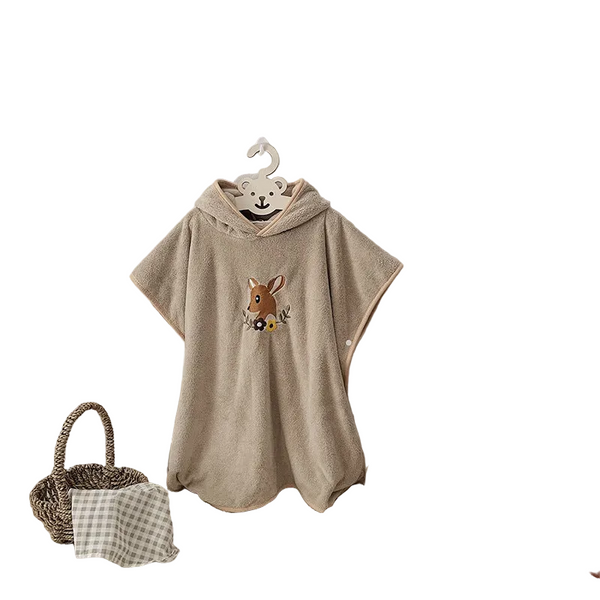 Ultra Soft Hooded Bath Towel For Kids A€“ Coral Fleece Poncho With Charming Animal Design Quick Dry Absorbent Robe For Bath Pool Beach (Deer) Towels &