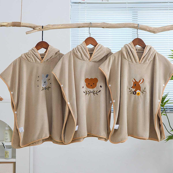 Ultra Soft Hooded Bath Towel For Kids A€“ Coral Fleece Poncho With Charming Animal Design Quick Dry Absorbent Robe For Bath Pool Beach (Deer) Towels &