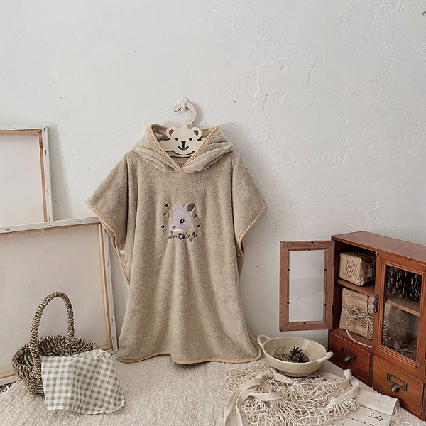 Ultra Soft Hooded Bath Towel For Kids A€“ Coral Fleece Poncho With Charming Animal Design Quick Dry Absorbent Robe For Bath Pool Beach (Bunny) Towels