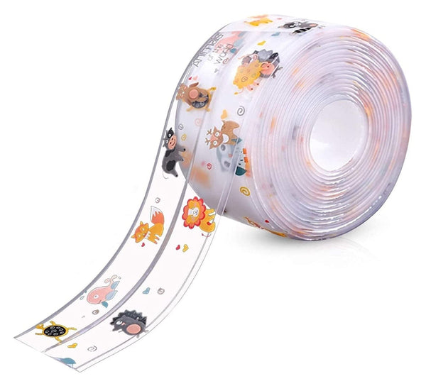 2 Pack Waterproof Self Adhesive Sealant Tape Transparent Pvc Edge Strip For Kitchen Bathroom Sink Toilet And Wall Corners Easy Cut Clean (Pattern1) Ad