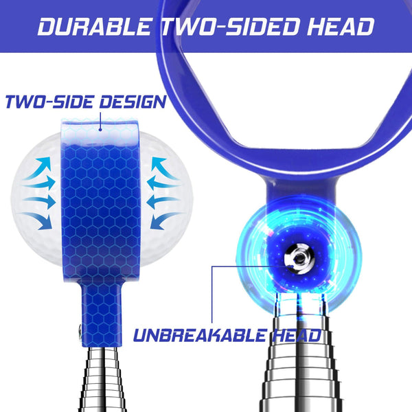 Telescopic Golf Ball Retriever 9Ft A€“ Blue Stainless Steel Pole With Durable Nylon Head For Water Sand & Bush Retrieval (Blue) Ball Pick Ups & Retrie