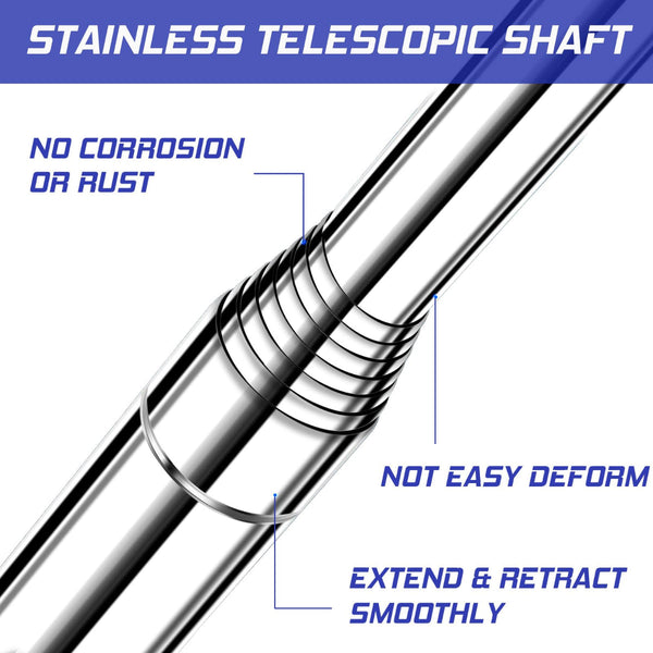 Telescopic Golf Ball Retriever 9Ft A€“ Blue Stainless Steel Pole With Durable Nylon Head For Water Sand & Bush Retrieval (Blue) Ball Pick Ups & Retrie