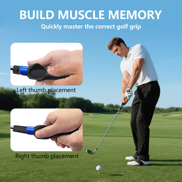 Golf Grip Trainer For Right Handed Players Correct Position Tool With Non Slip Rubber Fits Most Clubs Blue Other Golf Training Aids