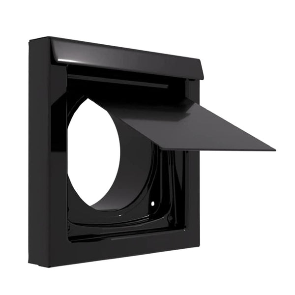 Black 4 Inch Dryer Vent Cover Outdoor Wall Exhaust For Clothes And Bathroom Fan Durable Galvalume Steel With Quiet Damper Other Colours Available Stor