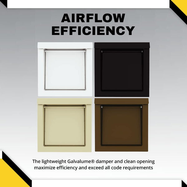 Black 4 Inch Dryer Vent Cover Outdoor Wall Exhaust For Clothes And Bathroom Fan Durable Galvalume Steel With Quiet Damper Other Colours Available Stor