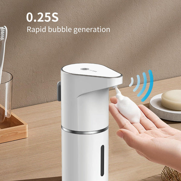 Automatic Sensor Foam Soap Dispenser 350Ml Rechargeable Touchless Hand Pump With Adjustable Levels And Type C Charging White Soap Dishes & Dispensers