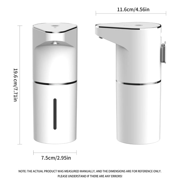 Automatic Sensor Foam Soap Dispenser 350Ml Rechargeable Touchless Hand Pump With Adjustable Levels And Type C Charging White Soap Dishes & Dispensers