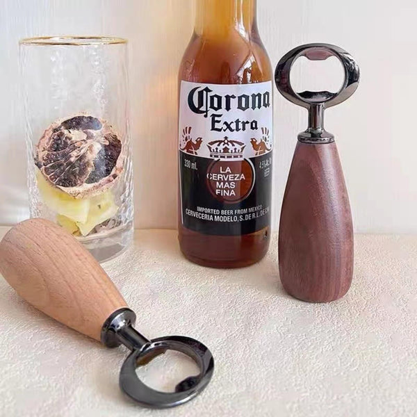 Handcrafted Bottle Opener Walnut And Stainless Steel Beer With Ergonomic Handle Corkscrews & Bottle Openers