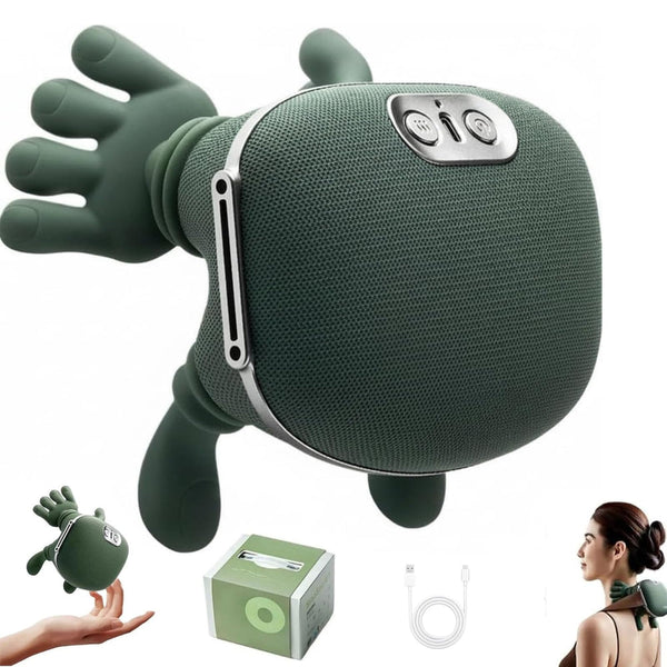 Hand Like Neck And Shoulder Massager With 4D Kneading Heat Portable Device For Back Legs Relaxation Forest Green Massagers