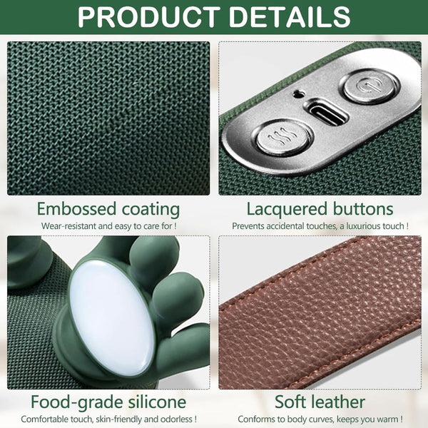 Hand Like Neck And Shoulder Massager With 4D Kneading Heat Portable Device For Back Legs Relaxation Forest Green Massagers