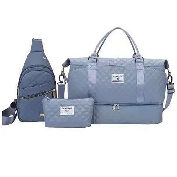Womens 3 Piece Travel Bag Set Large Duffel Crossbody Backpack And Toiletry Pouch For Gym Maternity Weekend Getaways Duffle Bags