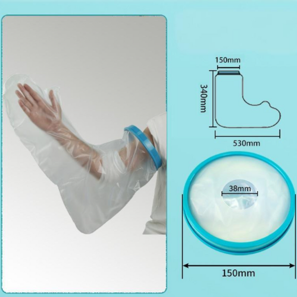 Full Arm Waterproof Shower Sleeve For Kids Reusable Cast Protector Hand Wrist Elbow & Forearm During Bathing Or Activities (Blue) Other Bathroom Acces