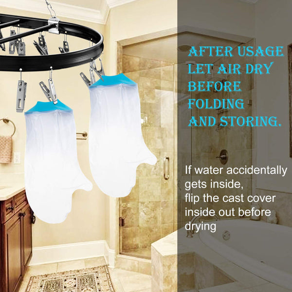 Waterproof Shower Glove For Adults Reusable Cast & Bandage Protector Hand Wrist And Fingers During Bathing Or Activities (Blue) Other Bathroom Accesso