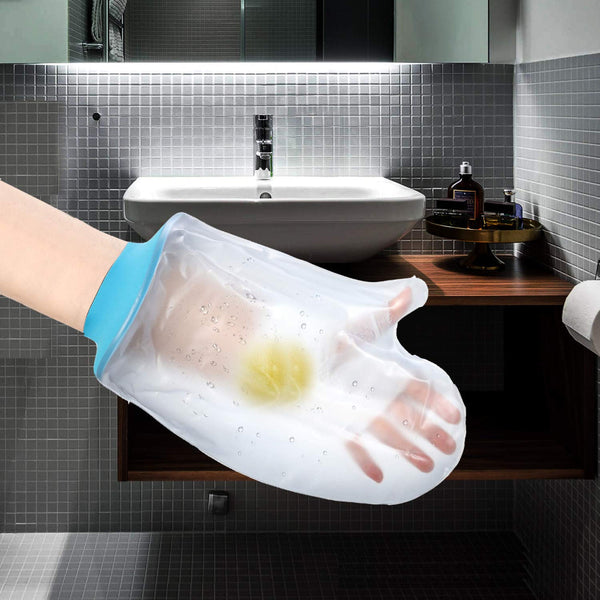 Waterproof Shower Glove For Adults Reusable Cast & Bandage Protector Hand Wrist And Fingers During Bathing Or Activities (Blue) Other Bathroom Accesso