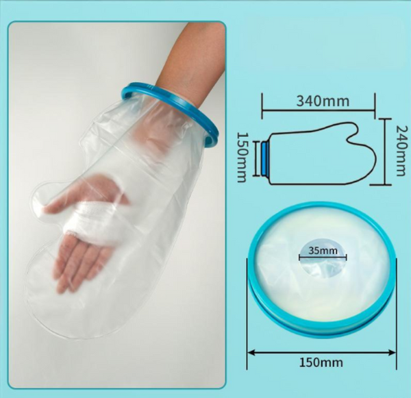 Waterproof Shower Glove For Adults Reusable Cast & Bandage Protector Hand Wrist And Fingers During Bathing Or Activities (Blue) Other Bathroom Accesso