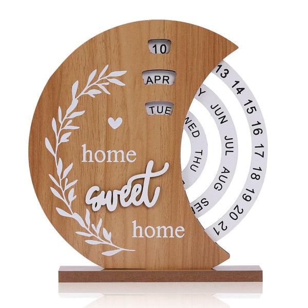 Perpetual Calendar With Rotating Discs Elegant Desk Decor For Home And Office Sweet Design Natural Personal Organisers