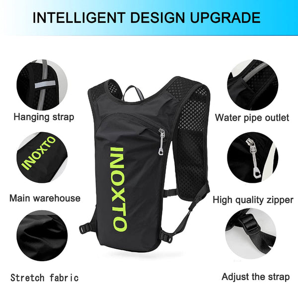 Ultra Light Hydration Running Vest Backpack A 1.5L Water Capacity Breathable Mesh Design For Cycling Hiking & Marathon (Black) | Other Colors Availabl