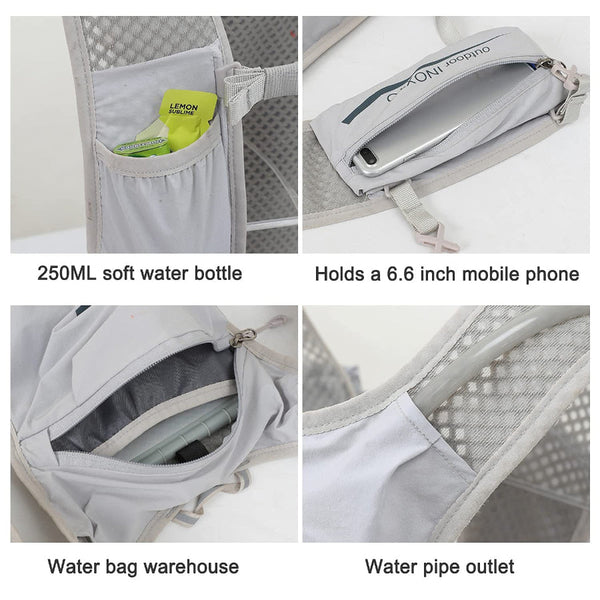 Ultra Light Hydration Running Vest Backpack A 1.5L Water Capacity Breathable Mesh Design For Cycling Hiking & Marathon (Grey) | Other Colors Available