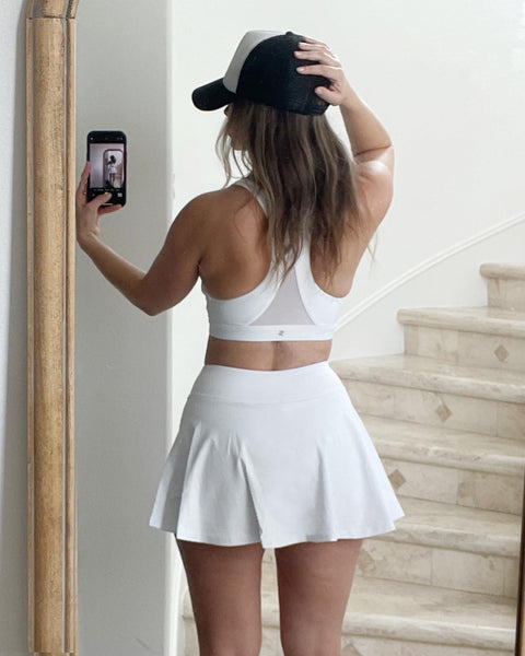 Women's Tennis Skirt With Pockets And Built In Shorts High Waisted Golf Running Skort For Active Lifestyle Sporty Fitness Wear White Activewear Skirts