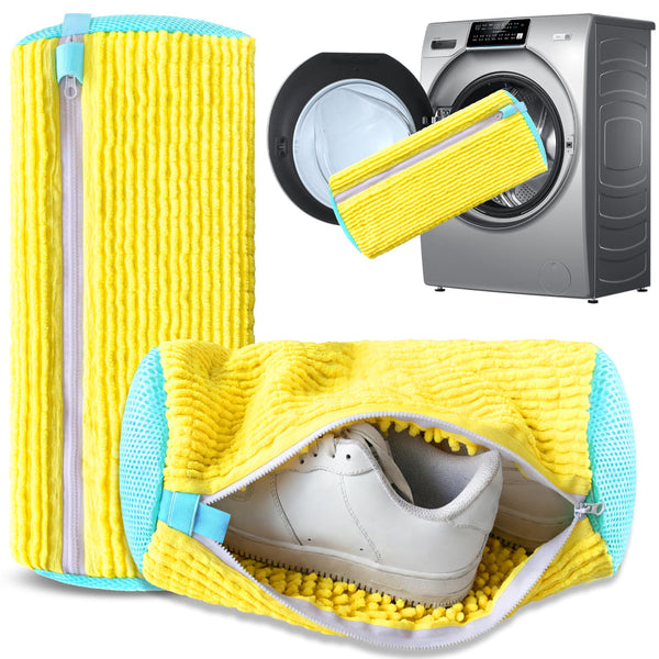 2 Pack Reusable Shoe Washing Machine Bag White Protective Laundry For All Shoes Anti Deformation & Deep Clean With Zipper Lock Laundry Bags