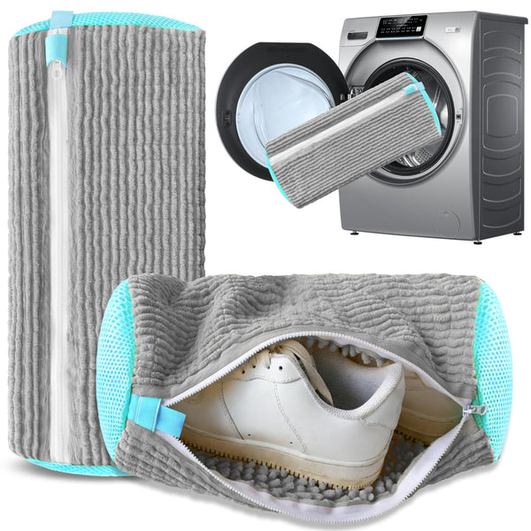 2 Pack Reusable Shoe Washing Machine Bag White Protective Laundry For All Shoes Anti Deformation & Deep Clean With Zipper Lock Laundry Bags