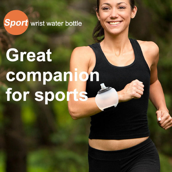 Wrist Water Bottle 7Oz Hydration Flask Hands Free Leak Proof Silicone Drink Container For Running Cycling Hiking And Fitness Training White Water Bott