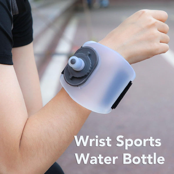 Wrist Water Bottle 7Oz Hydration Flask Hands Free Leak Proof Silicone Drink Container For Running Cycling Hiking And Fitness Training White Water Bott