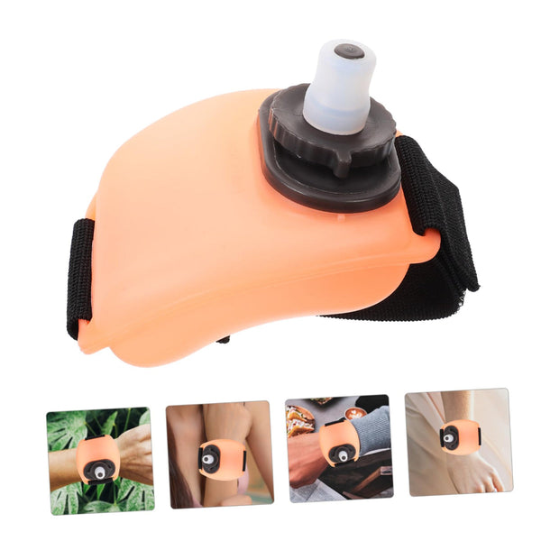 Wrist Water Bottle 7Oz Hydration Flask Hands Free Leak Proof Silicone Drink Container For Running Cycling Hiking And Fitness Training White Water Bott